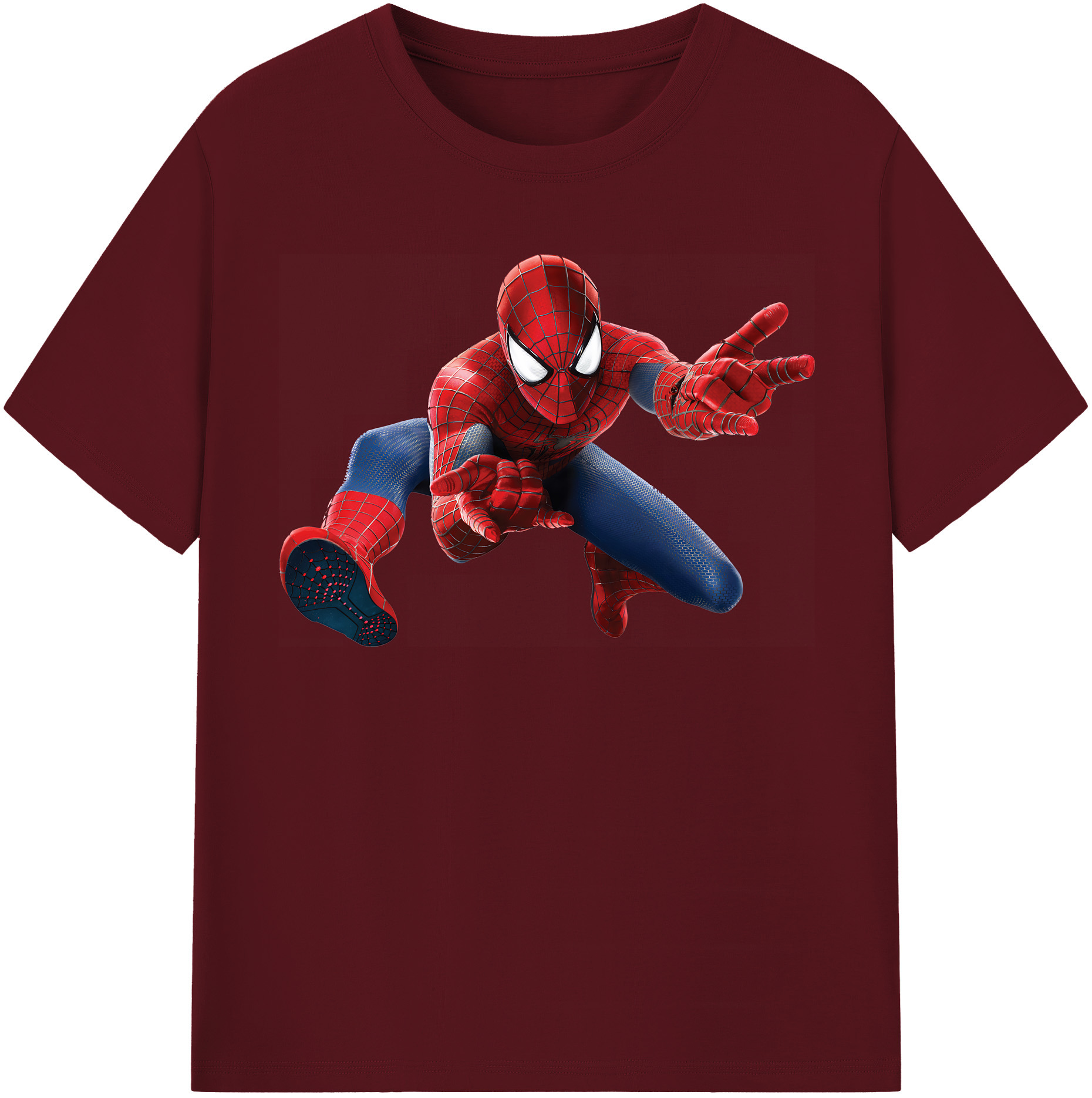 （画像用） Spider Man スパイダーマン 綿100％半袖Tシャツ（フロントプリント）